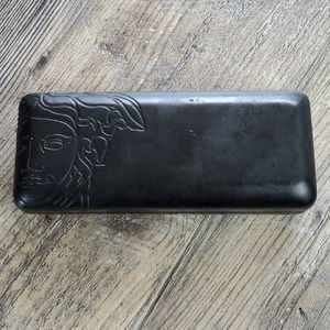 Versace black big logo glasses case